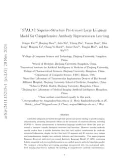 S^2 ALM: Sequence-Structure Pre-trained Large Language Model for
  Comprehensive Antibody Representation Learning