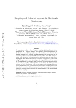 Sampling with Adaptive Variance for Multimodal Distributions