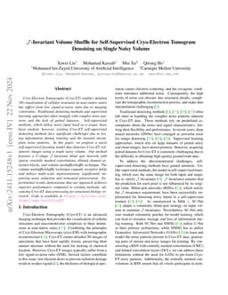 J-Invariant Volume Shuffle for Self-Supervised Cryo-Electron Tomogram Denoising on Single Noisy Volume