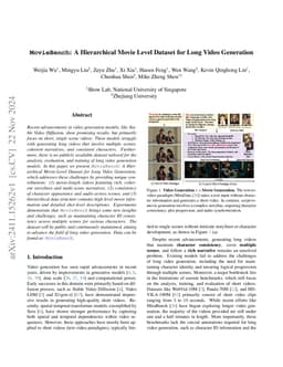 MovieBench: A Hierarchical Movie Level Dataset for Long Video Generation