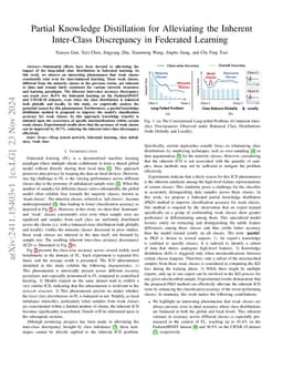 Partial Knowledge Distillation for Alleviating the Inherent Inter-Class Discrepancy in Federated Learning
