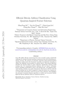 Efficient Bitcoin Address Classification Using Quantum-Inspired Feature
  Selection
