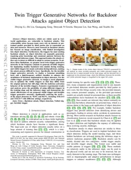 Twin Trigger Generative Networks for Backdoor Attacks against Object
  Detection