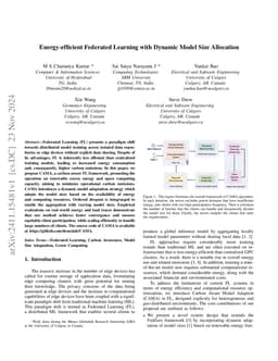 Energy-efficient Federated Learning with Dynamic Model Size Allocation