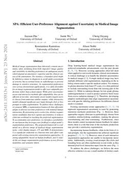 SPA: Efficient User-Preference Alignment against Uncertainty in Medical
  Image Segmentation