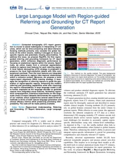 Large Language Model with Region-guided Referring and Grounding for CT Report Generation