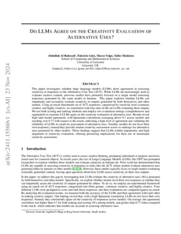 Do LLMs Agree on the Creativity Evaluation of Alternative Uses?