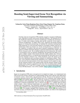 Boosting Semi-Supervised Scene Text Recognition via Viewing and
  Summarizing