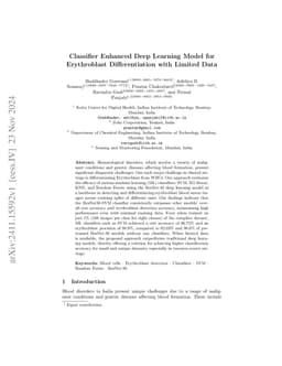 Classifier Enhanced Deep Learning Model for Erythroblast Differentiation
  with Limited Data