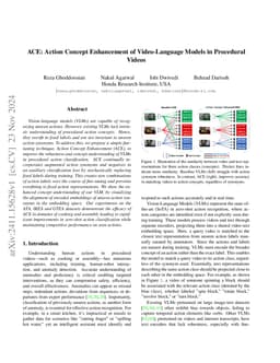 ACE: Action Concept Enhancement of Video-Language Models in Procedural
  Videos