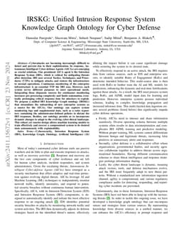 IRSKG: Unified Intrusion Response System Knowledge Graph Ontology for
  Cyber Defense