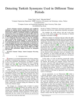 Detecting Turkish Synonyms Used in Different Time Periods