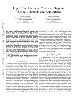 Droplet Simulations in Computer Graphics: Theories, Methods and
  Applications