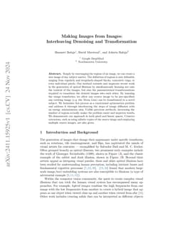 Making Images from Images: Interleaving Denoising and Transformation