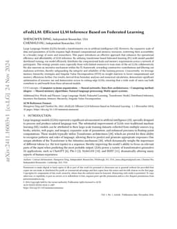 eFedLLM: Efficient LLM Inference Based on Federated Learning