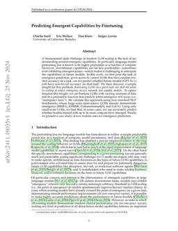 Predicting Emergent Capabilities by Finetuning