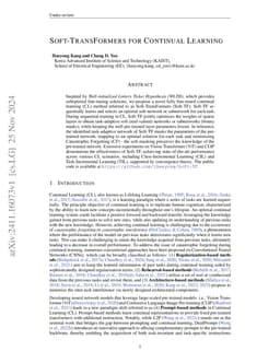 Soft-TransFormers for Continual Learning