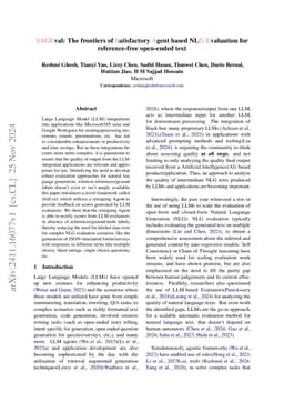SAGEval: The frontiers of Satisfactory Agent based NLG Evaluation for
  reference-free open-ended text