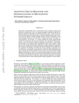 Adaptive Circuit Behavior and Generalization in Mechanistic
  Interpretability