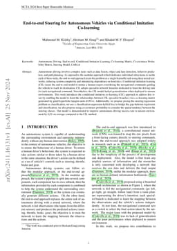 End-to-End Steering for Autonomous Vehicles via Conditional Imitation
  Co-Learning