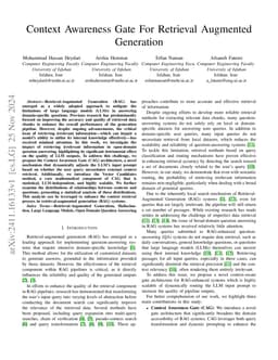 Context Awareness Gate For Retrieval Augmented Generation