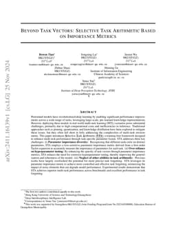 Beyond Task Vectors: Selective Task Arithmetic Based on Importance
  Metrics