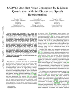 SKQVC: One-Shot Voice Conversion by K-Means Quantization with
  Self-Supervised Speech Representations