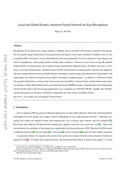 Local and Global Feature Attention Fusion Network for Face Recognition