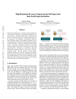 High-Resolution Be Aware! Improving the Self-Supervised Real-World
  Super-Resolution