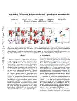 Event-boosted Deformable 3D Gaussians for Dynamic Scene Reconstruction