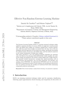 Effective Non-Random Extreme Learning Machine