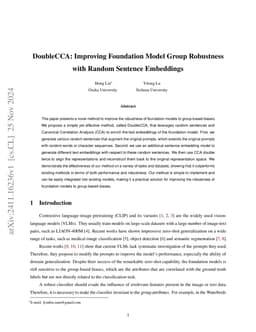 DoubleCCA: Improving Foundation Model Group Robustness with Random
  Sentence Embeddings