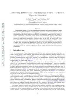 Unraveling Arithmetic in Large Language Models: The Role of Algebraic Structures