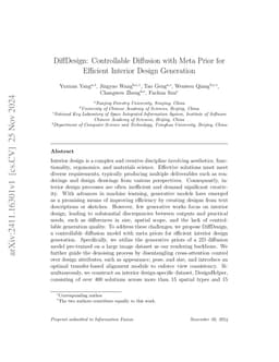 DiffDesign: Controllable Diffusion with Meta Prior for Efficient
  Interior Design Generation