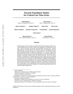 Towards Foundation Models for Critical Care Time Series