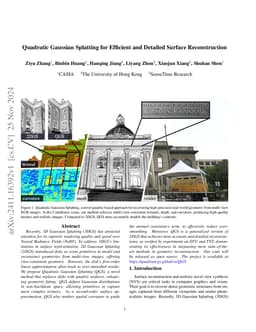 Quadratic Gaussian Splatting for Efficient and Detailed Surface
  Reconstruction