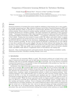 Comparison of Generative Learning Methods for Turbulence Modeling