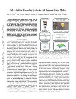 Safety-Critical Controller Synthesis with Reduced-Order Models