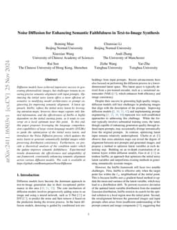 Noise Diffusion for Enhancing Semantic Faithfulness in Text-to-Image
  Synthesis