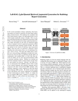 LaB-RAG: Label Boosted Retrieval Augmented Generation for Radiology
  Report Generation