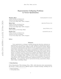 Representation Collapsing Problems in Vector Quantization