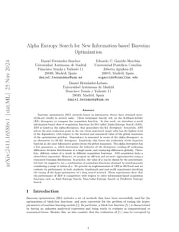 Alpha Entropy Search for New Information-based Bayesian Optimization