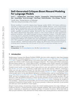 Self-Generated Critiques Boost Reward Modeling for Language Models