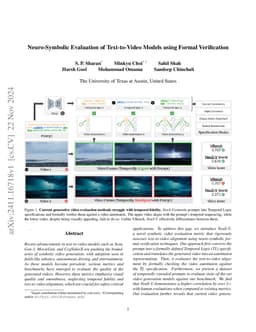 Neuro-Symbolic Evaluation of Text-to-Video Models using Formal Verification