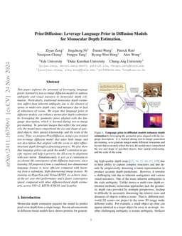 PriorDiffusion: Leverage Language Prior in Diffusion Models for Monocular Depth Estimation