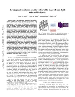 Leveraging Foundation Models To learn the shape of semi-fluid deformable
  objects