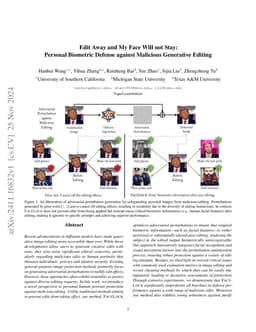 Edit Away and My Face Will not Stay: Personal Biometric Defense against Malicious Generative Editing
