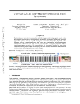 Context-Aware Input Orchestration for Video Inpainting
