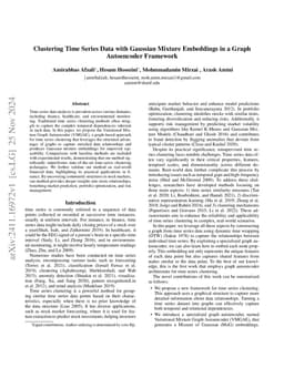 Clustering Time Series Data with Gaussian Mixture Embeddings in a Graph
  Autoencoder Framework
