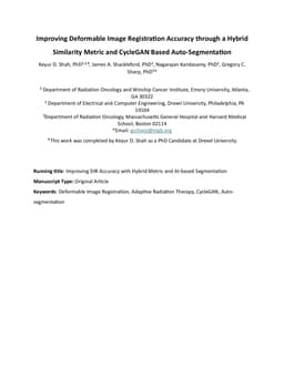 Improving Deformable Image Registration Accuracy through a Hybrid
  Similarity Metric and CycleGAN Based Auto-Segmentation